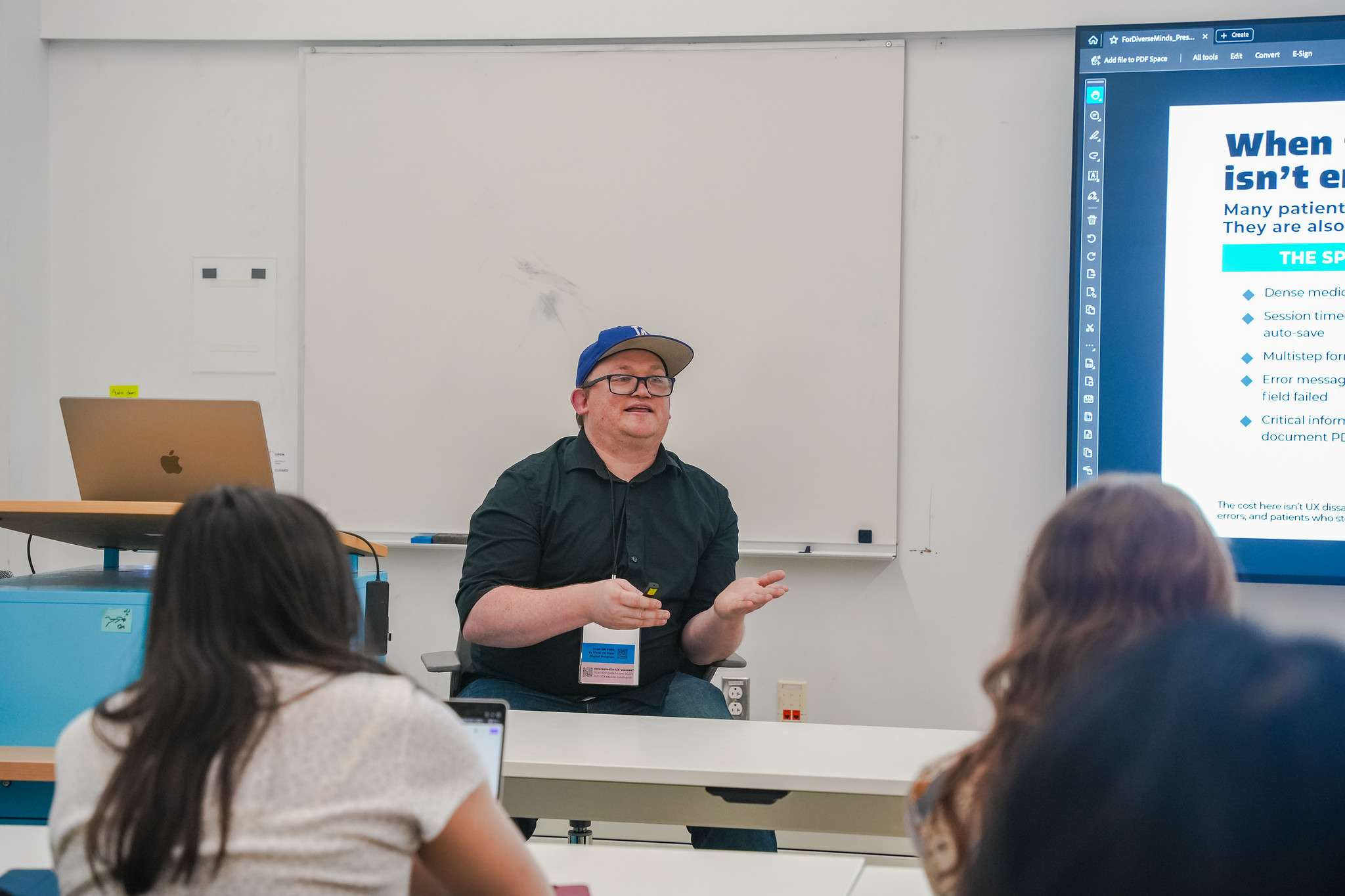 Nolan Havig presenting in Classroom 1002