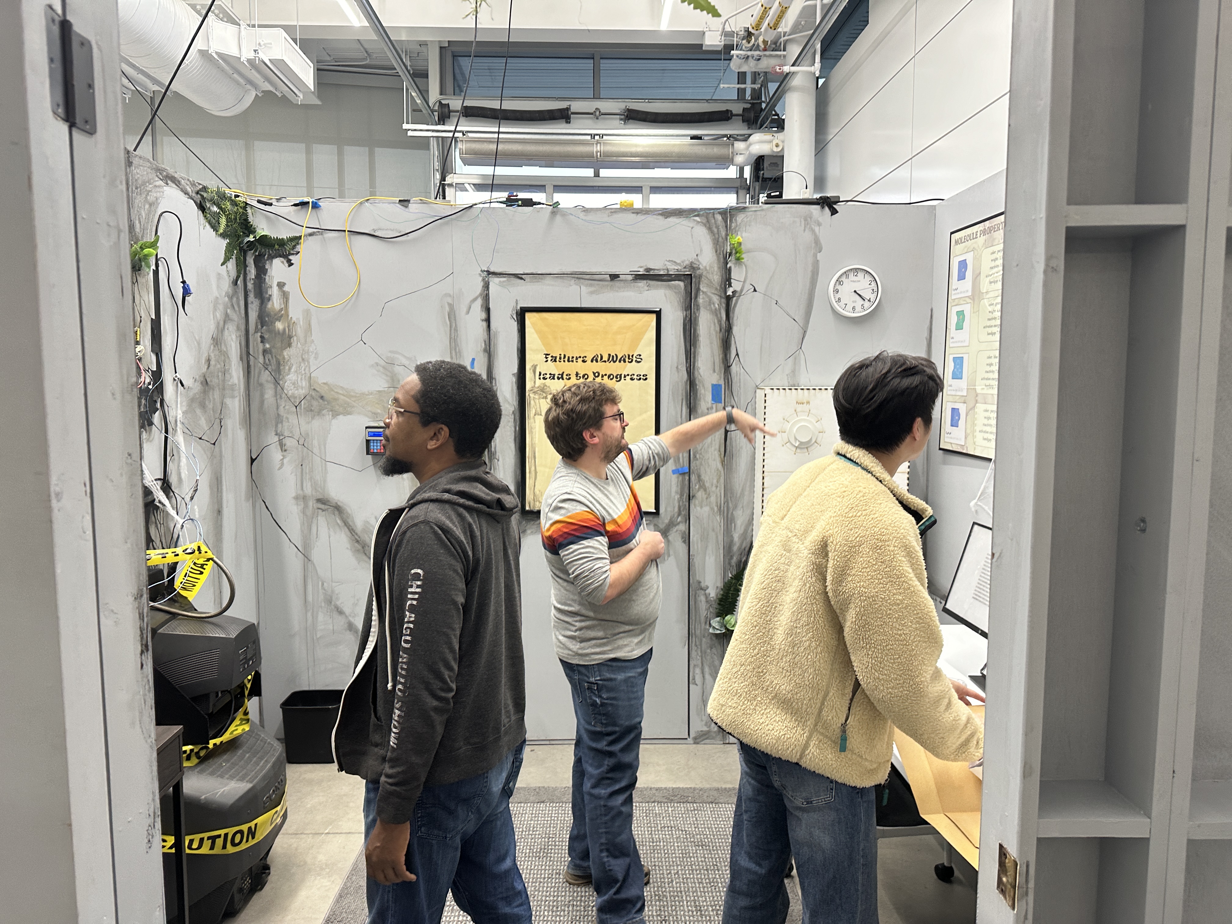 James Planey and his team test the escape room